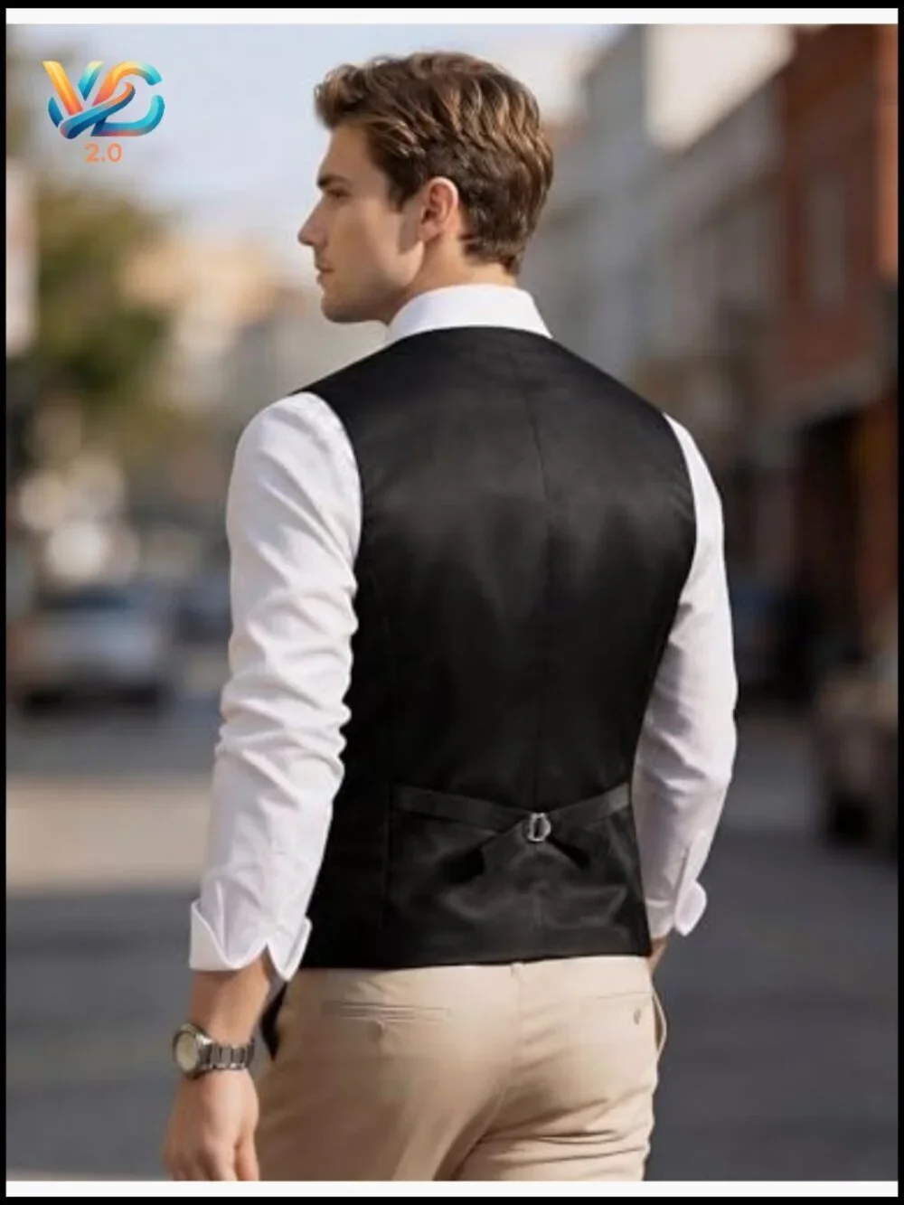 Slim Fit Suit Vest with Satin Back, 3-Piece Set for Formal Wear